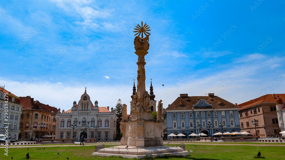 The Unirii Square in Timisoara