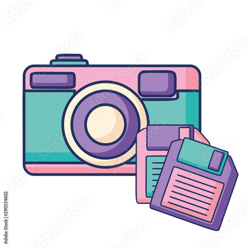 camera retro device with color pastel