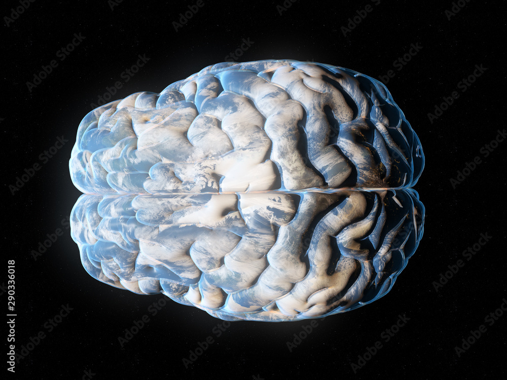3d rendered abstract illustration of a brain planet 3d rendered abstract illustration of a brain planet