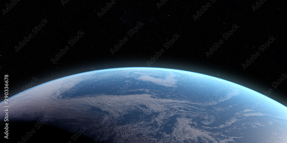 3d rendered illustration of the earth from space