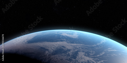 3d rendered illustration of the earth from space