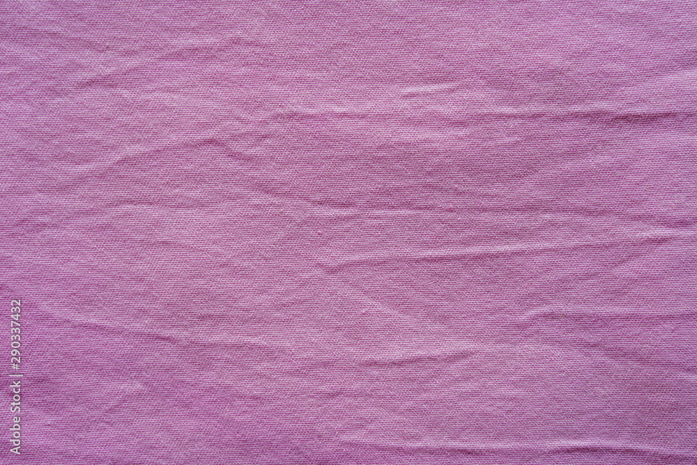 Fototapeta premium Pink linen cloth texture. Natural fabric material background