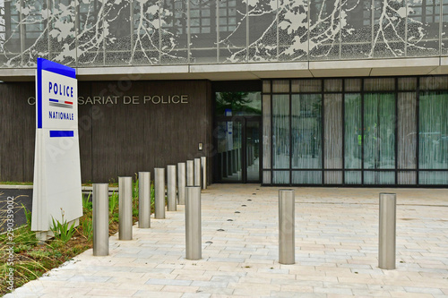 Les Mureaux, France - july 1 2017 : police station photo