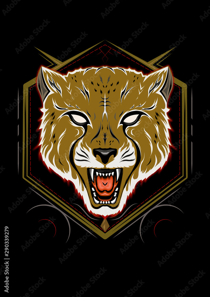 Cheetah / Wolf / Wild animal / line art illustration. cheetah vector illustration roaring Cheetah / Wolf / Wild animal / line art illustration. cheetah vector illustration roaring