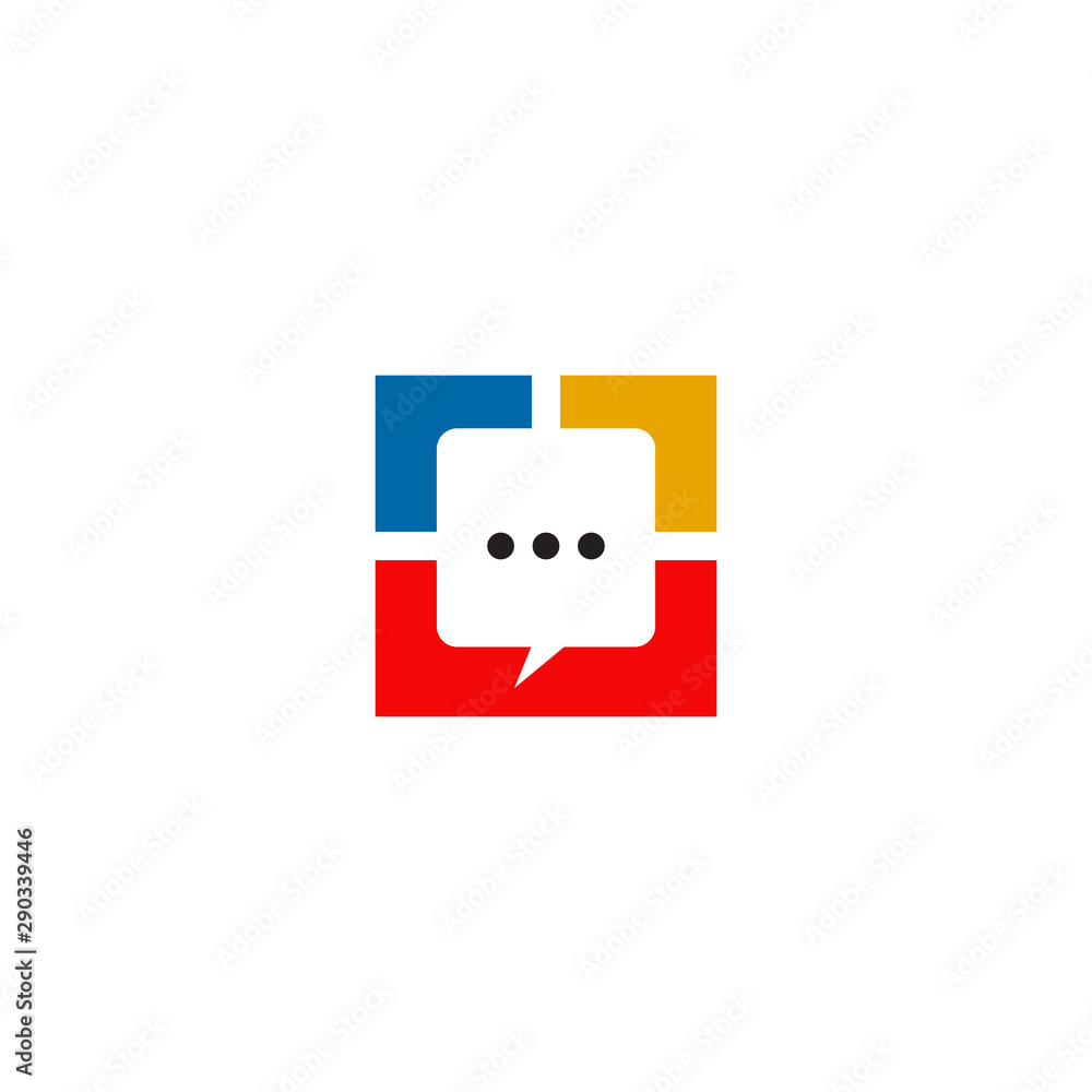 Fototapeta premium Bubble chat message logo design vector template