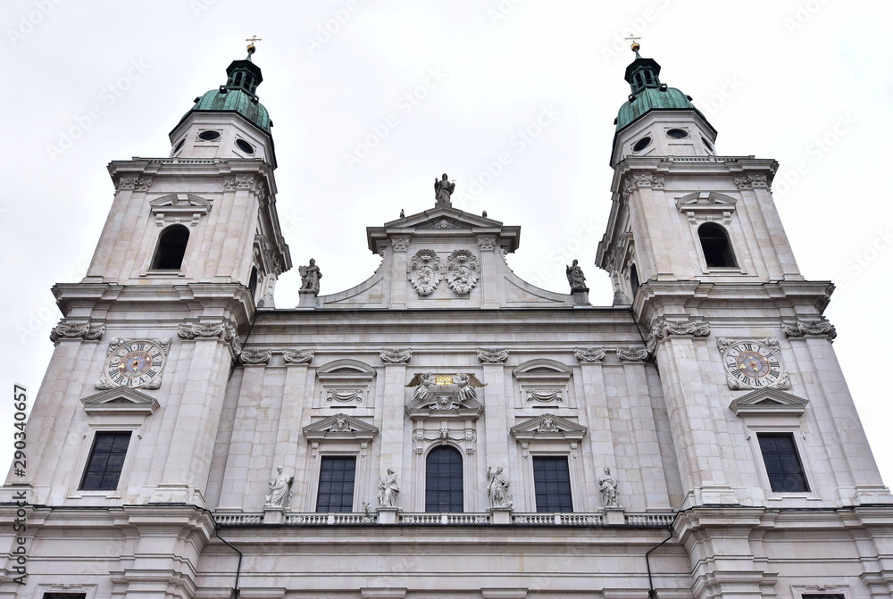 historic buildings in city Salzburg in Austria-Dom