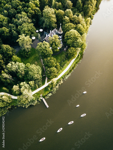 Obraz na płótnie Tychy Paprocany Park z powietrza w salonie
