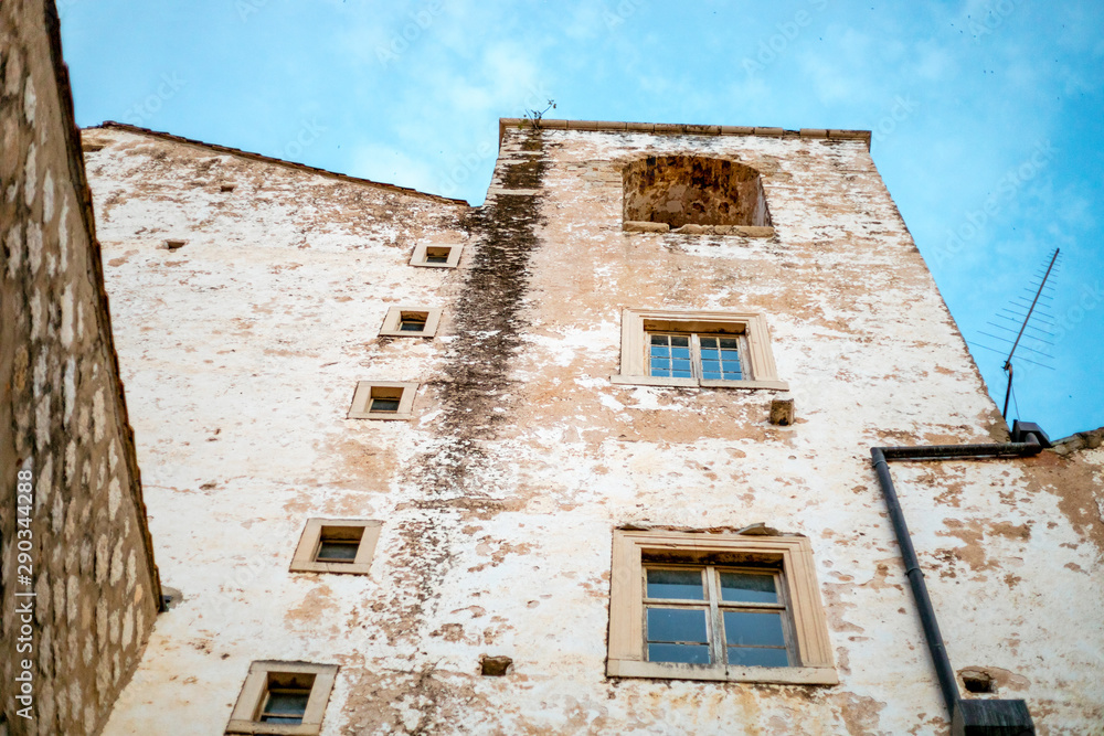 Fragment of historic building in the old town of Dubrovnik, Croatia Fragment of historic building in the old town of Dubrovnik, Croatia