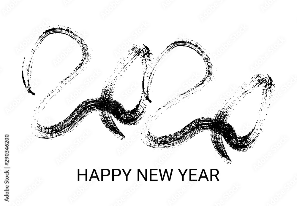 2020 black grunge lettering and hand drawn numbers 2020 black grunge lettering and hand drawn numbers