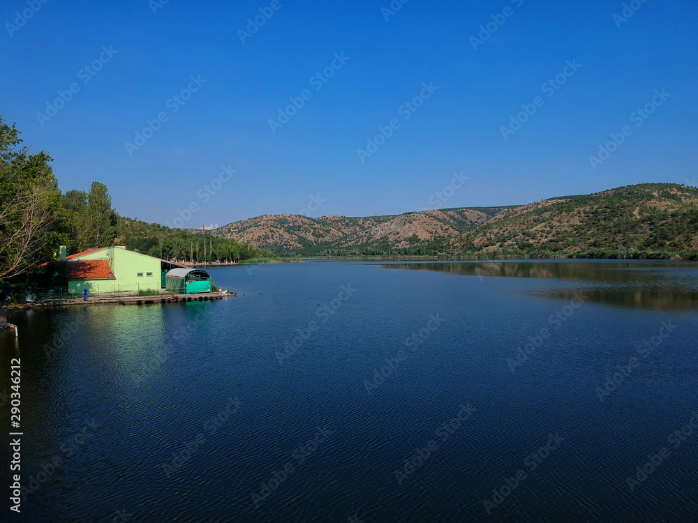 View of Eymir Lake in a sunny day, Ankara, Turkey