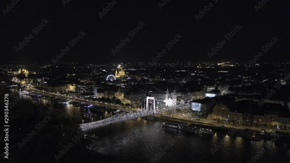 Budapest city view at night from Gellert Hill Budapest city view at night from Gellert Hill