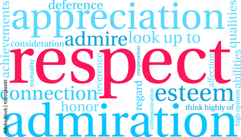 Fototapeta premium Respect Word Cloud on a white background. 