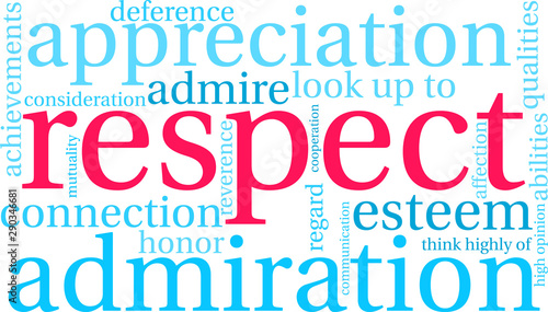Respect Word Cloud on a white background. 