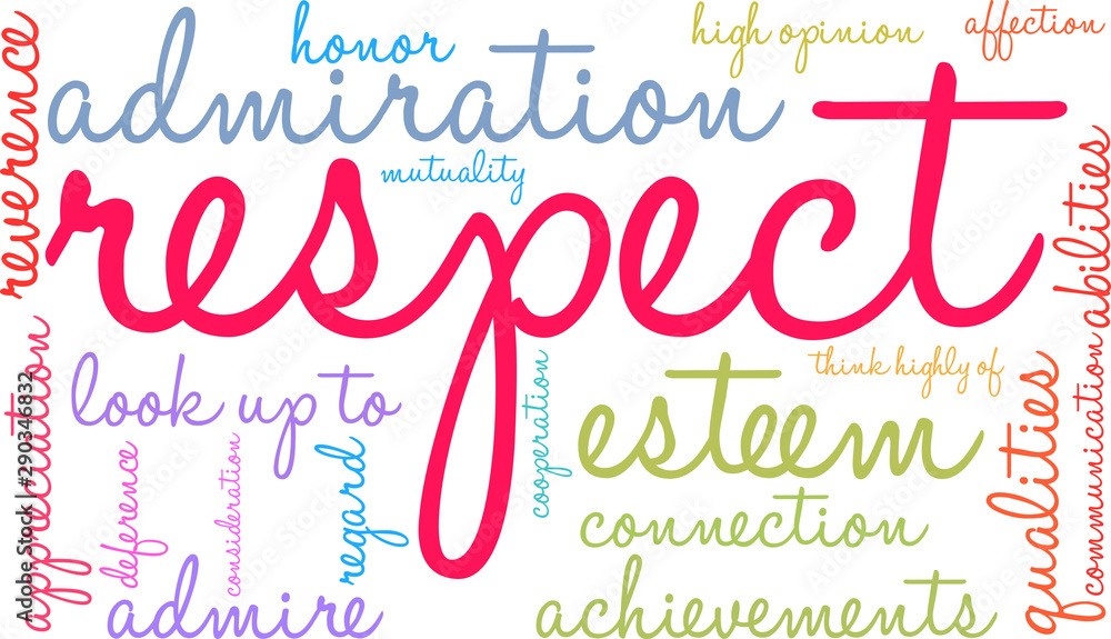 Respect Word Cloud on a white background. 