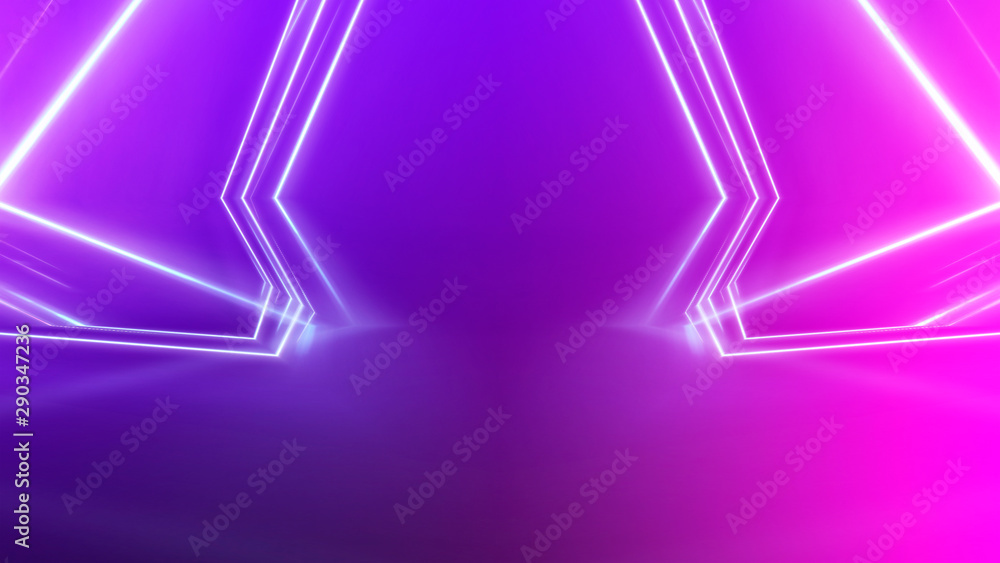 Ultraviolet abstract light. Diode tape, light line. Violet and pink gradient. Modern background, neon light. Empty stage, spotlights, neon. Abstract light. Ultraviolet abstract light. Diode tape, light line. Violet and pink gradient. Modern background, neon light. Empty stage, spotlights, neon. Abstract light.