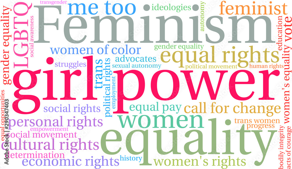Fototapeta premium Girl Power Word Cloud on a white background. 