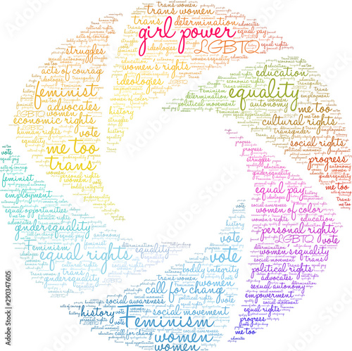 Girl Power Word Cloud on a white background. 