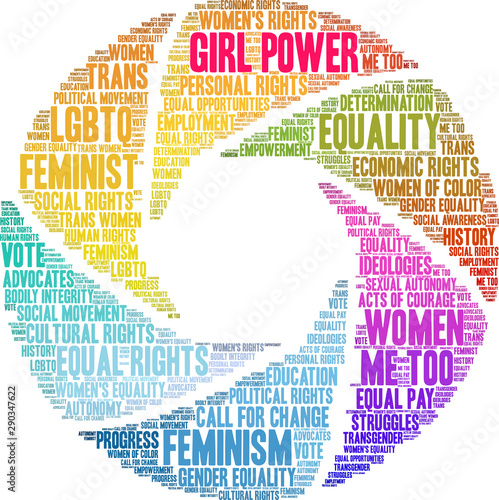 Girl Power Word Cloud on a white background. 
