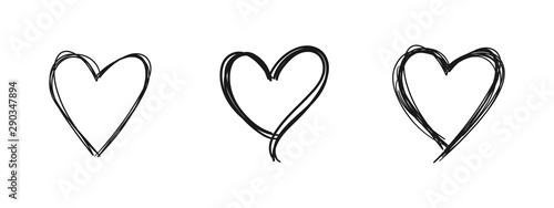Heart doodle. Hand drawn love symbol. photo