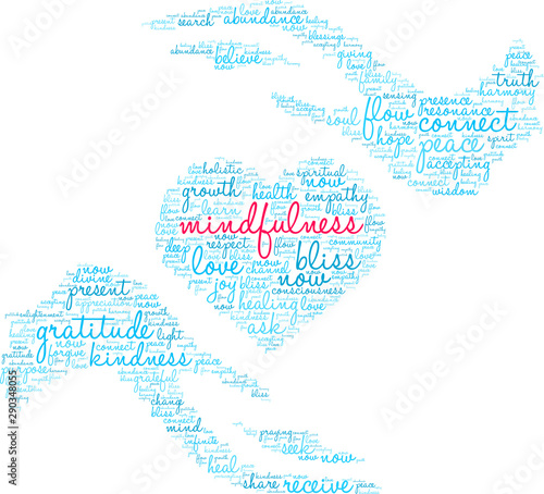 Mindfulness Word Cloud on a white background.  © arloo