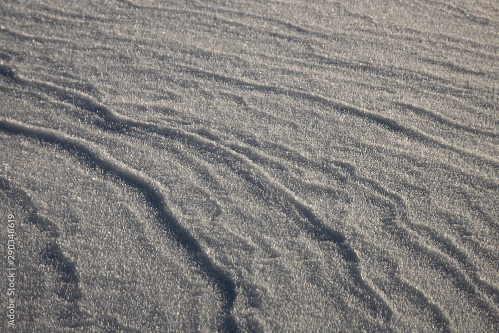 Wavy structure of frost snow on the mountains Wavy structure of frost snow on the mountains