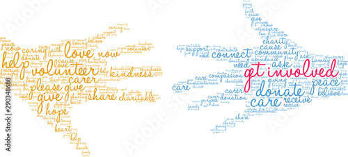 Get Involved Word Cloud on a white background. 
