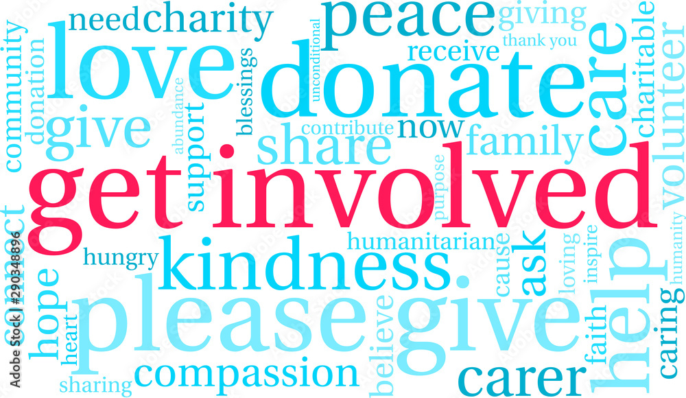 Get Involved Word Cloud on a white background. Get Involved Word Cloud on a white background.