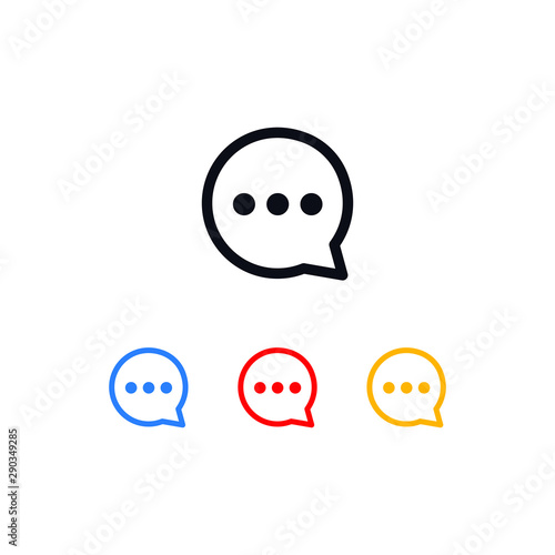 Chat Speech Bubble icon. Symbol of comment or message with trendy flat line style icon for web site design, logo, app, UI. Vector illustration