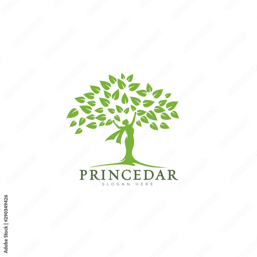 Obraz premium logo princedar for betwen Princess and leaves
