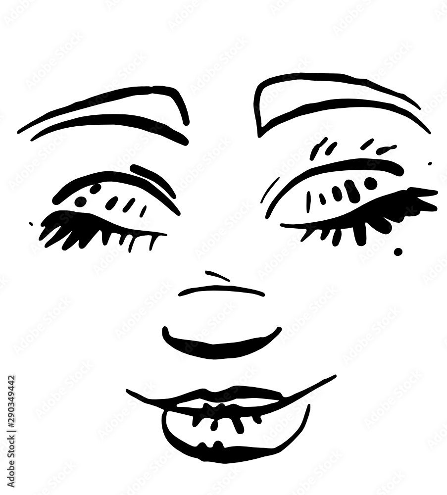 Emotion emoticon - black vector illustration - fun face Emotion emoticon - black vector illustration - fun face