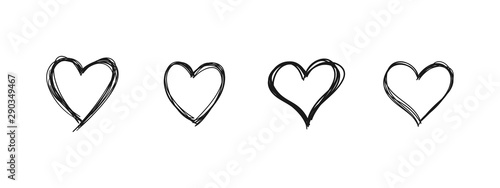 Heart doodle. Hand drawn love symbol.