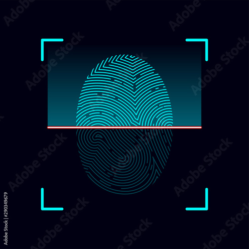 Fingerprint or thumbprint circle icon