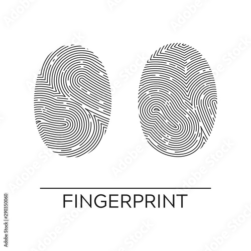 Fingerprint or thumbprint circle icon