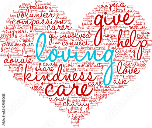 Loving Word Cloud on a white background. 