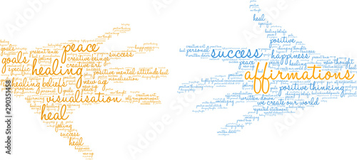 Affirmations Word Cloud on a white background. 