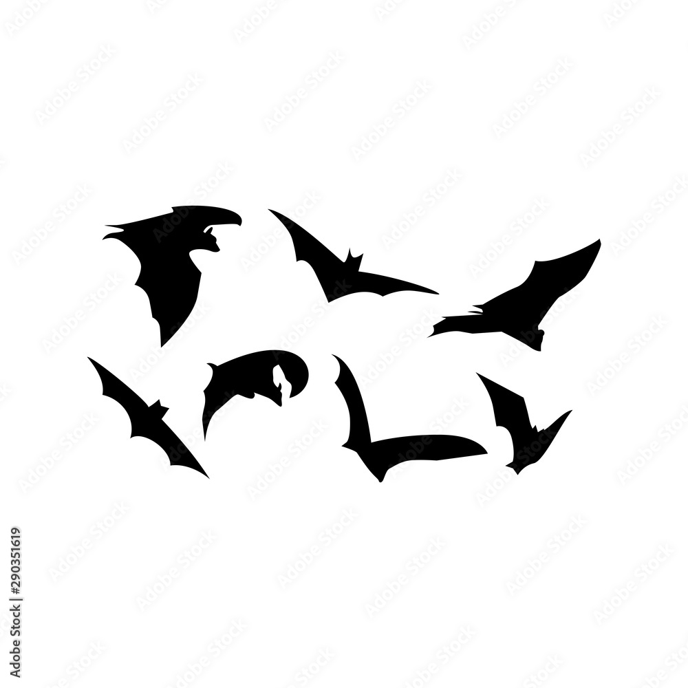 Naklejka premium bat design logo black vector
