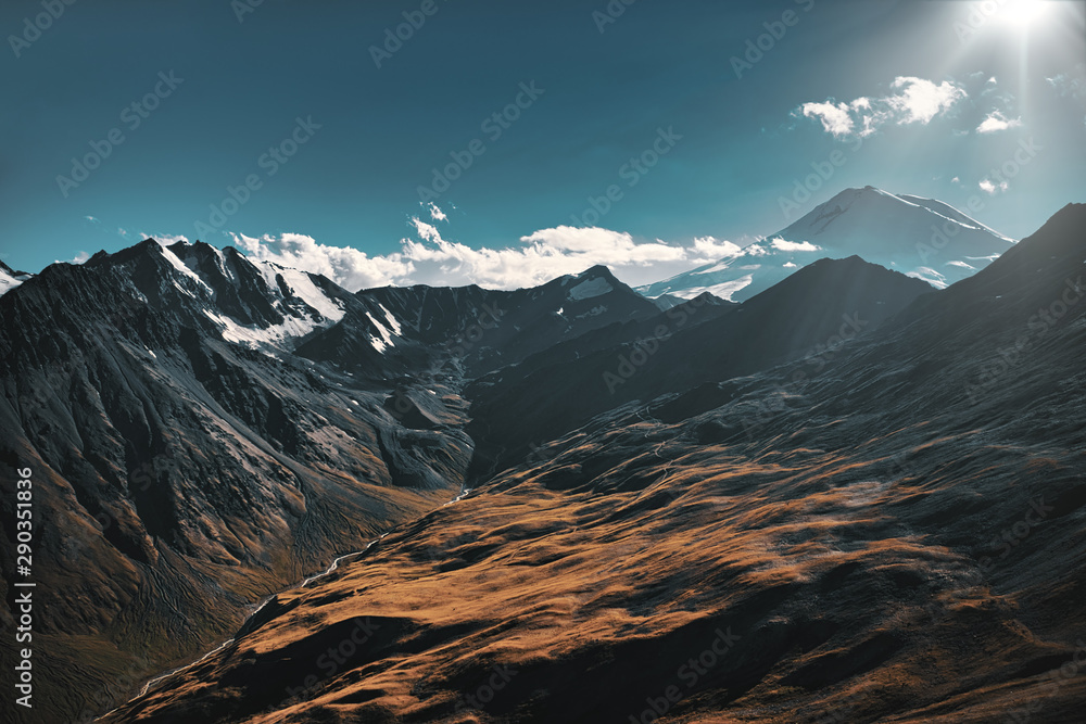 Beautiful mountain landscape. Caucasus Range, Russia.