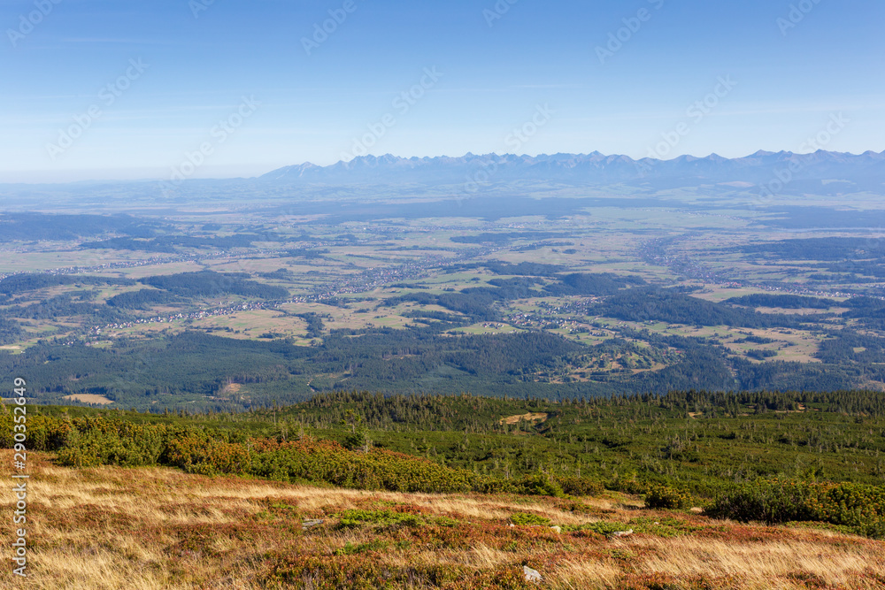 High mountains landscape, view from Diablak to Tatra Mountains