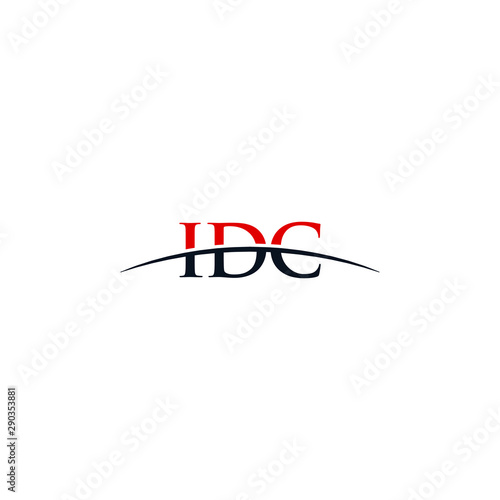Initial letter IDC, overlapping movement swoosh horizon logo company design inspiration in red and dark blue color vector photo