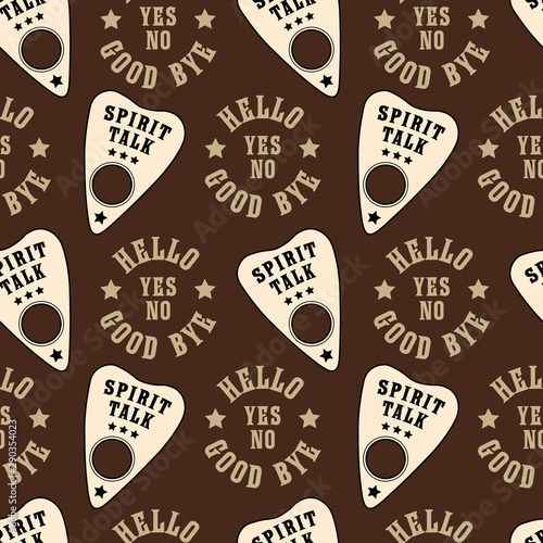 Ouija board. creepy vector seamless background. spiritual board illustration. Happy Halloween