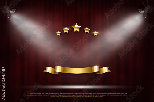 Festive dark red curtain realistic luxury background