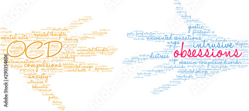 Obsessions Word Cloud on a white background. 