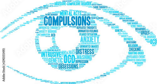 Compulsions Word Cloud on a white background. 