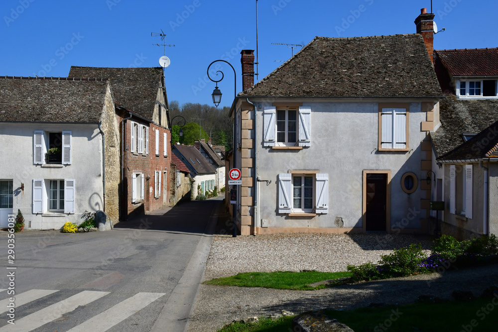 Boury en Vexin, France - april 3 2017 : picturesque village in spring
