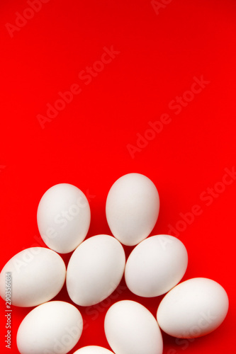 Pile of white eggs photo