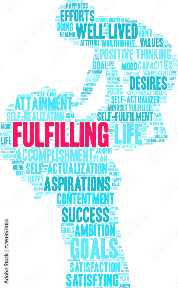 Fulfilling Word Cloud on a white background. Fulfilling Word Cloud on a white background.