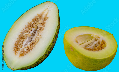 Wallpaper Mural Spanische und Limelone hälfte auf Hellblauen Hintergrund Torontodigital.ca