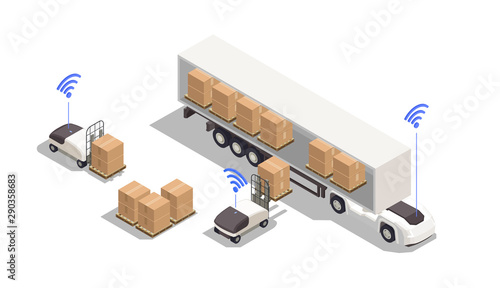 Truck Isometric Composition