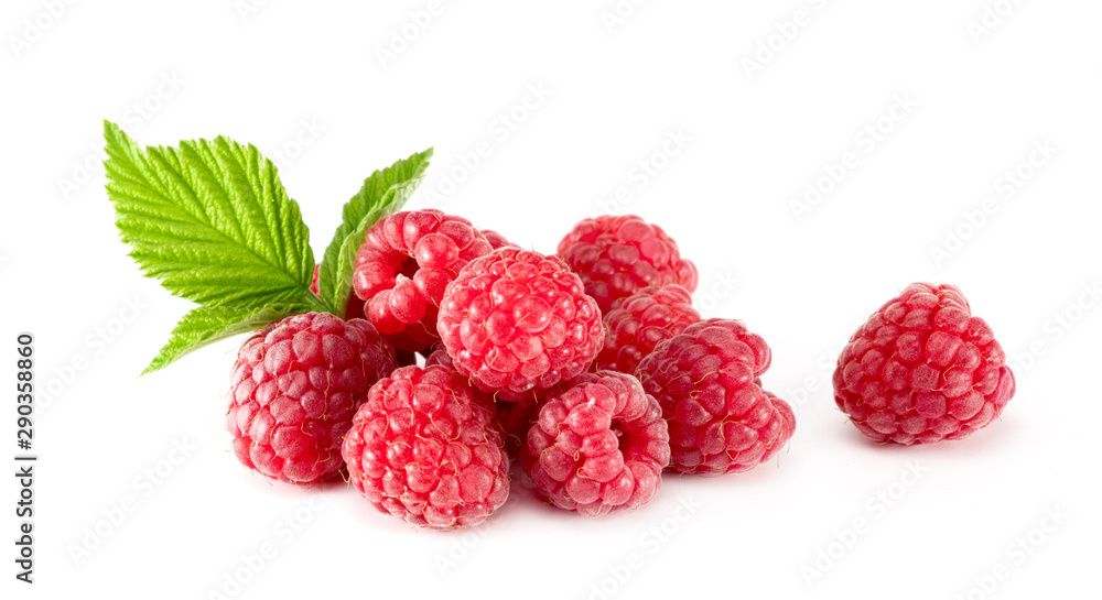raspberries with mint leaf closeup raspberries with mint leaf closeup