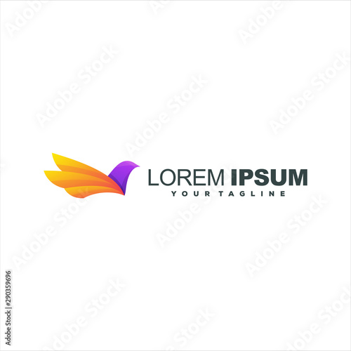 awesome gradient bird logo design